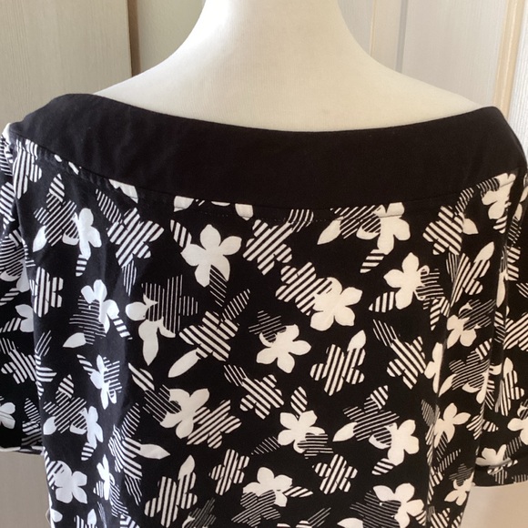 Karen Scott Black and White floral Patterned Blouse - Picture 4 of 12
